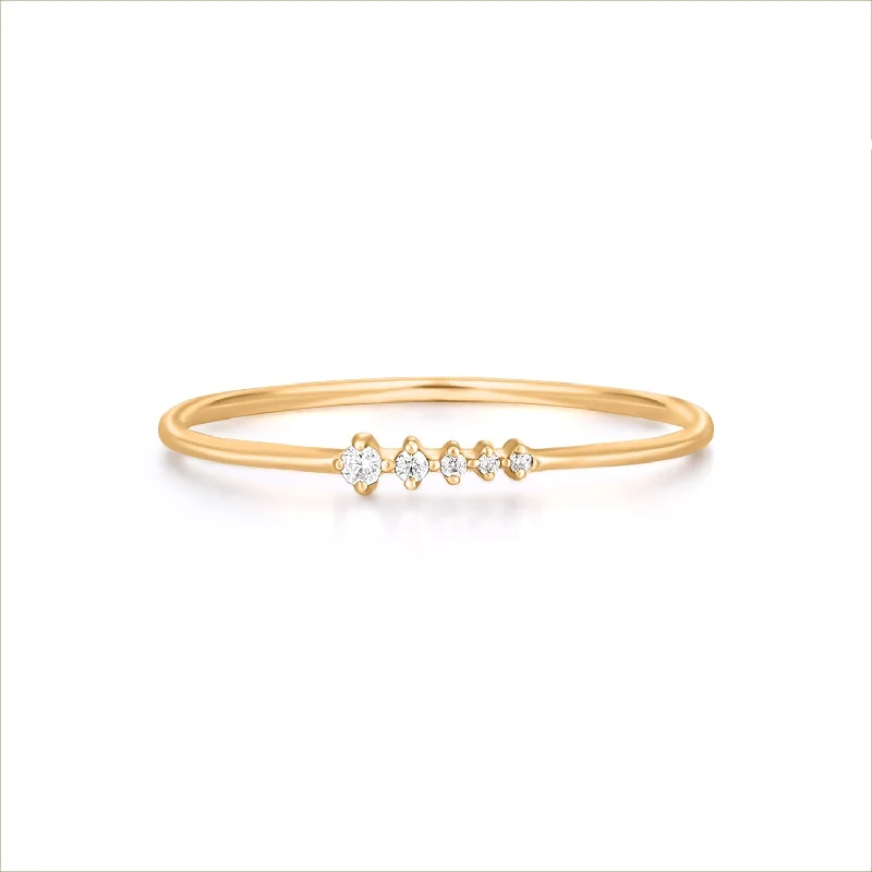 Ladies vintage rings-Lydia Gold CZ Ring