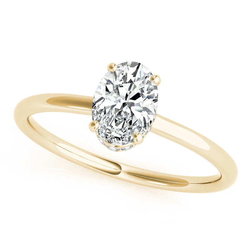 Ladies elegant diamond engagement rings-Auriya 14k Yellow Gold Lab Grown Oval Diamond Halo Engagement Ring 0.50 to 5.00 ct. tw. (F-G VS)