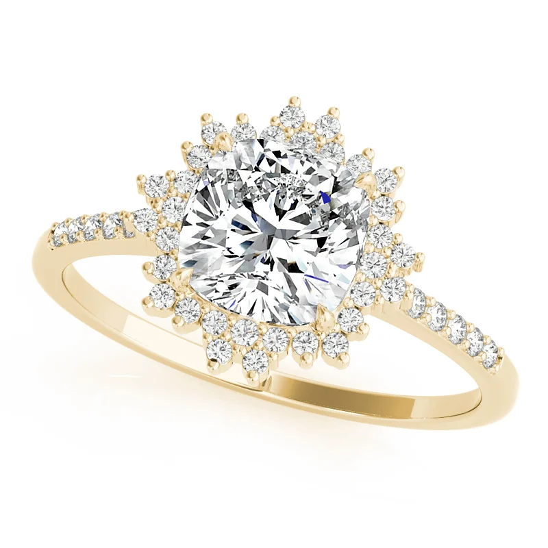 Ladies white gold solitaire engagement rings-Auriya 14k Yellow Gold Lab Grown Round Diamond Halo Engagement Ring 0.50 to 5.00 ct. tw. (F-G VS)