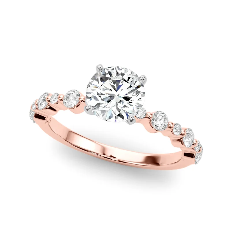 Ladies radiant cut engagement rings-Auriya 14k Rose Gold Lab Grown Round Diamond Engagement Ring 0.50 to 5.00 ct. tw. (F-G VS)