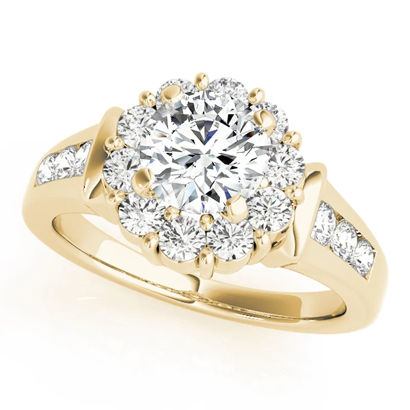 Ladies yellow gold engagement rings-Auriya 14k Yellow Gold Lab Grown Round Diamond Halo Engagement Ring 0.50 to 5.00 ct. tw. (F-G VS)