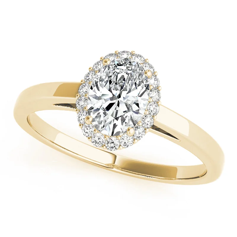 Ladies platinum diamond engagement rings-Auriya 14k Yellow Gold Lab Grown Oval Diamond Halo Engagement Ring 0.50 to 5.00 ct. tw. (F-G VS)