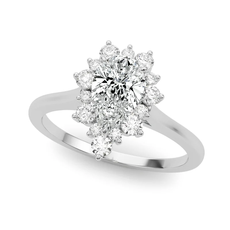 Ladies unique gemstone engagement rings-Auriya 14k White Gold Lab Grown Pear Diamond Halo Engagement Ring 0.50 to 5.00 ct. tw. (F-G VS)