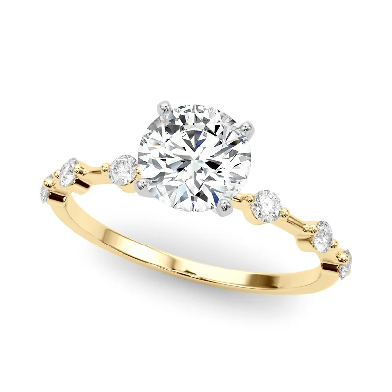 Ladies diamond and gold engagement rings-Auriya 14k Yellow Gold Lab Grown Round Diamond Engagement Ring 0.50 to 5.00 ct. tw. (F-G VS)