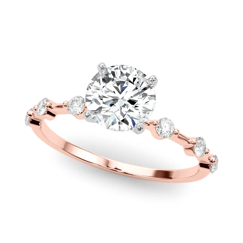 Ladies round cut engagement rings-Auriya 14k Rose Gold Lab Grown Round Diamond Engagement Ring 0.50 to 5.00 ct. tw. (F-G VS)