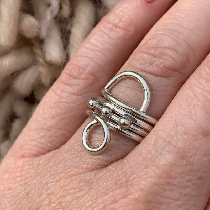 Ladies custom-designed rings-Arc Stacker Ring