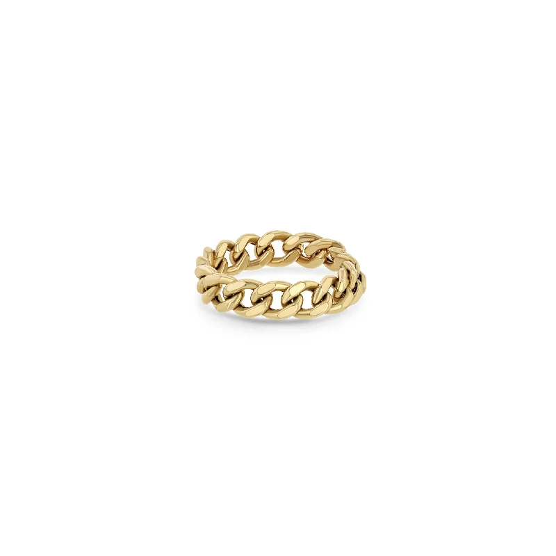 Ladies infinity knot rings-14k Medium Curb Chain Ring