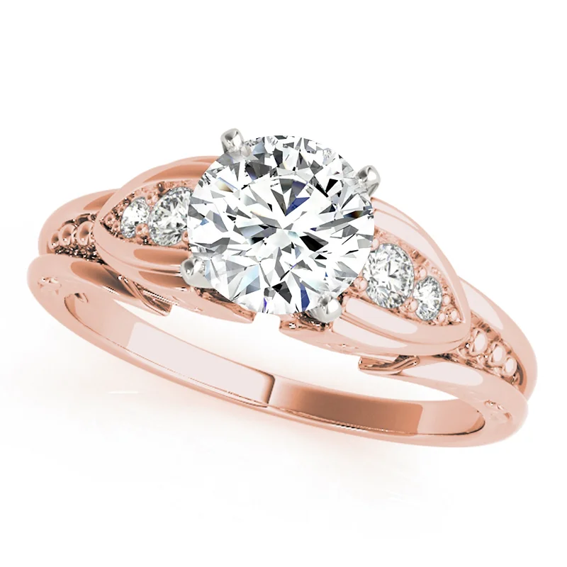 Ladies three-stone engagement rings-Auriya 14k Rose Gold Lab Grown Round Diamond Engagement Ring 0.50 to 5.00 ct. tw. (F-G VS)