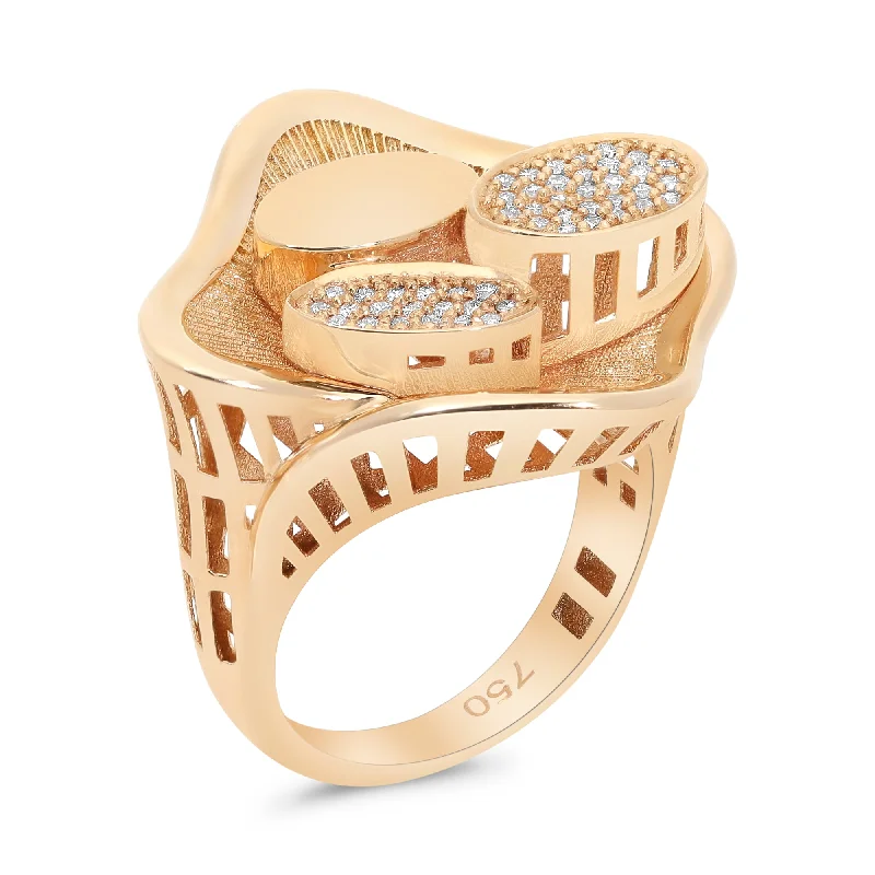 Ladies geometric rings-Modern Cathedral Urban Statement Ring