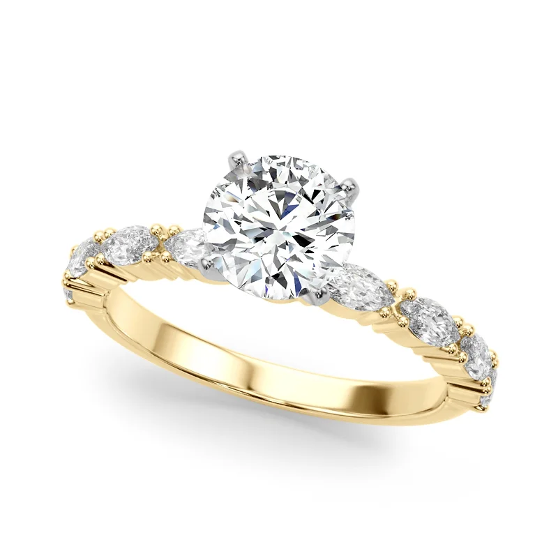 Ladies pave diamond engagement rings-Auriya 14k Yellow Gold Lab Grown Round Diamond Engagement Ring 0.50 to 5.00 ct. tw. (F-G VS)