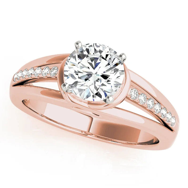 Ladies gold engagement rings-Auriya 14k Rose Gold Lab Grown Round Diamond Engagement Ring 0.50 to 5.00 ct. tw. (F-G VS)