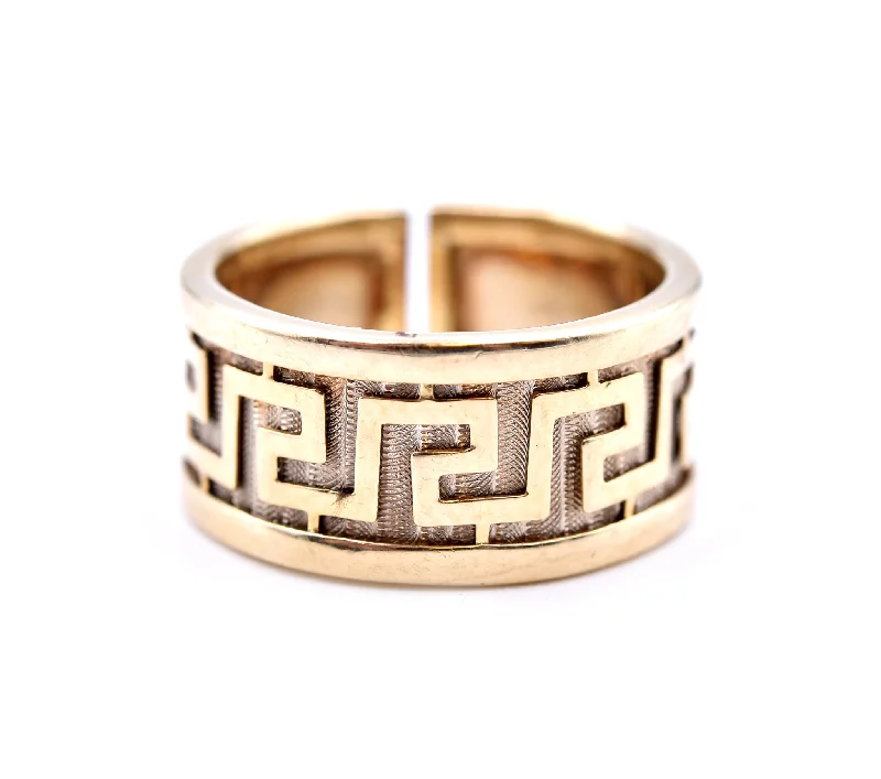 Ladies geometric rings-14k Yellow Gold Greek Design Ring