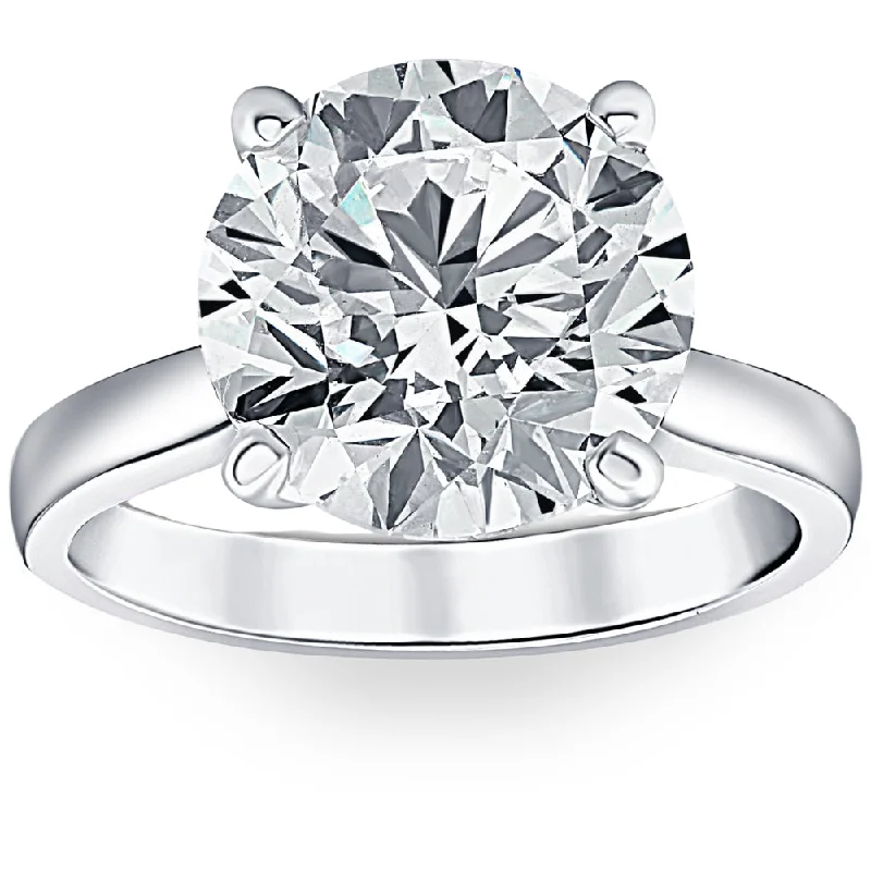 Ladies vintage diamond engagement rings-3 Ct Diamond Solitaire Lab Grown Engagement Ring in 14k White Gold