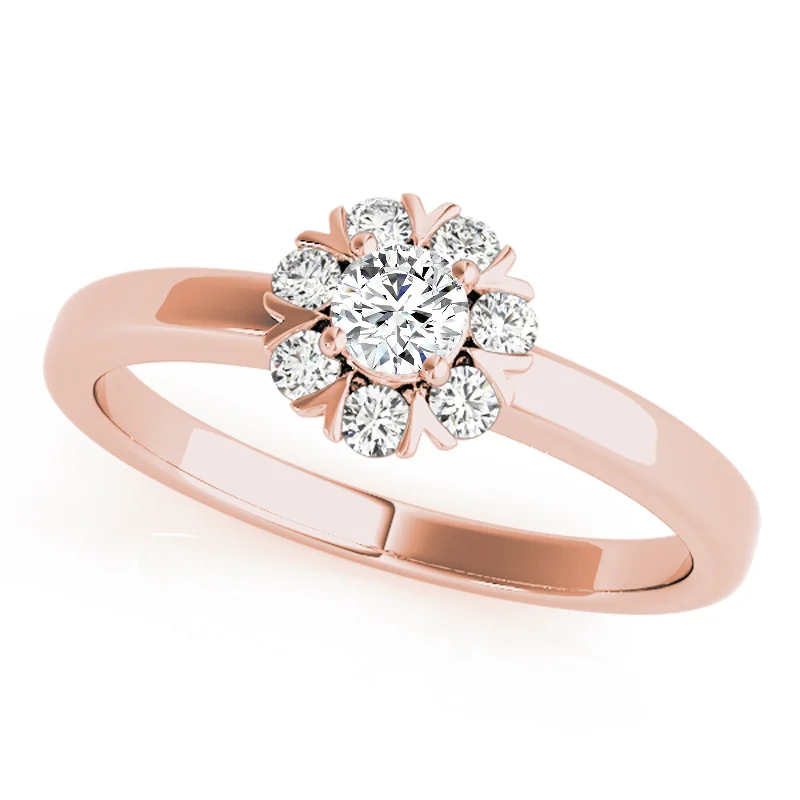 Ladies modern solitaire engagement rings-Auriya 14k Rose Gold Lab Grown Round Diamond Halo Engagement Ring 0.50 to 5.00 ct. tw. (F-G VS)