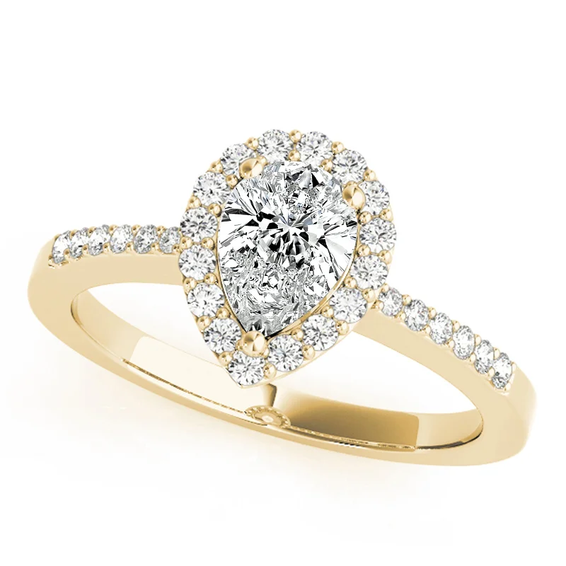 Ladies rose gold engagement rings-Auriya 14k Yellow Gold Lab Grown Pear Diamond Halo Engagement Ring 0.50 to 5.00 ct. tw. (F-G VS)