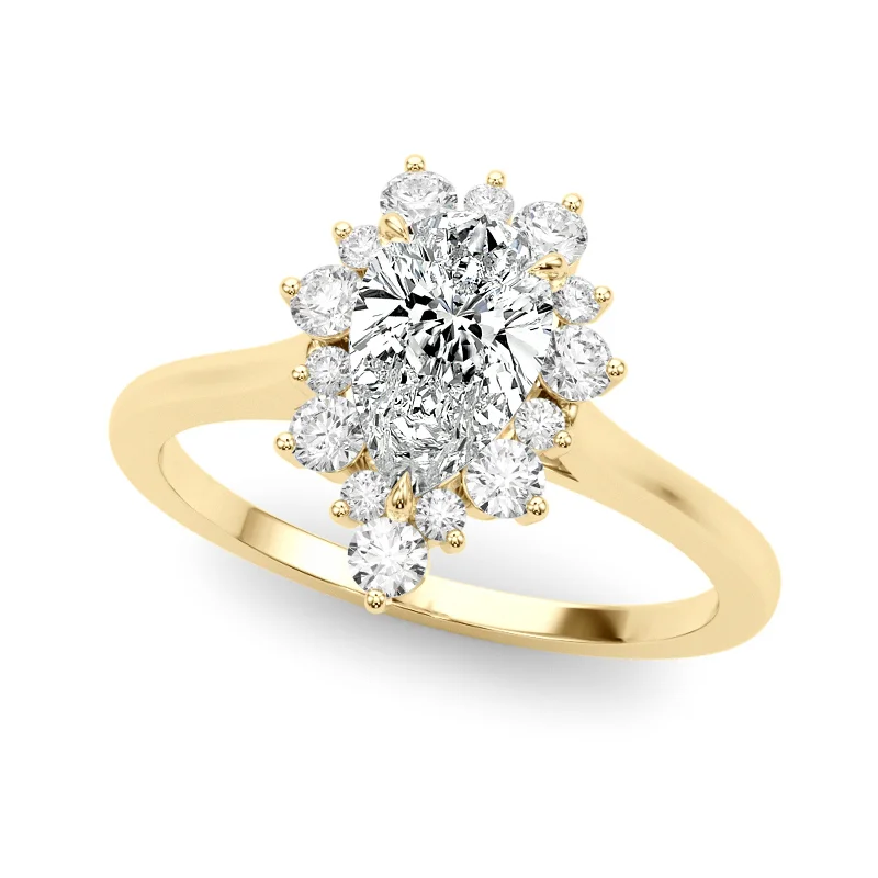 Ladies split shank engagement rings-Auriya 14k Yellow Gold Lab Grown Pear Diamond Halo Engagement Ring 0.50 to 5.00 ct. tw. (F-G VS)