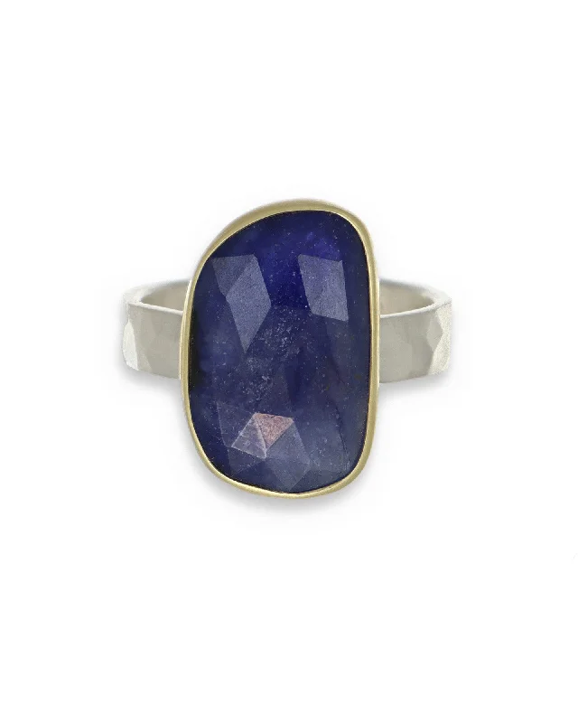 Ladies heart diamond rings-Rose Cut Sapphire Ring