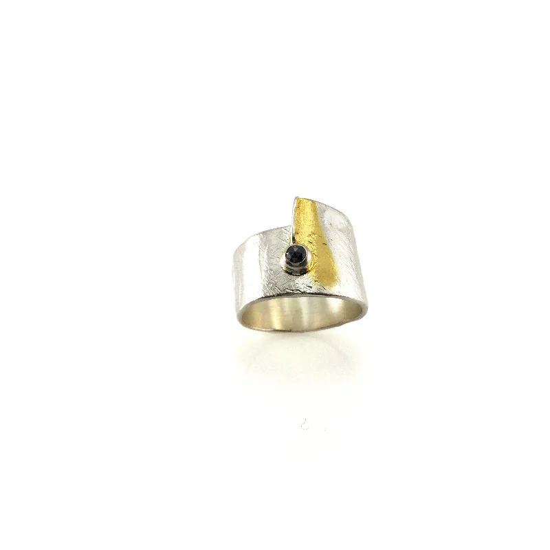 Ladies gold rings-Silver and Gold Wrap Ring