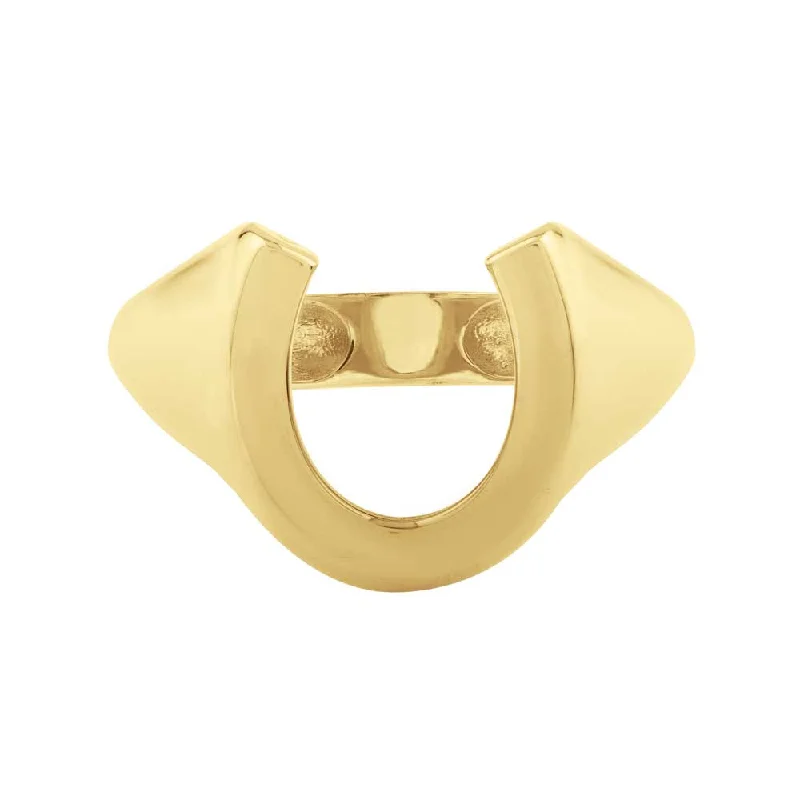 Ladies adjustable fashion rings-14K Yellow Gold Polished Horseshoe Ring