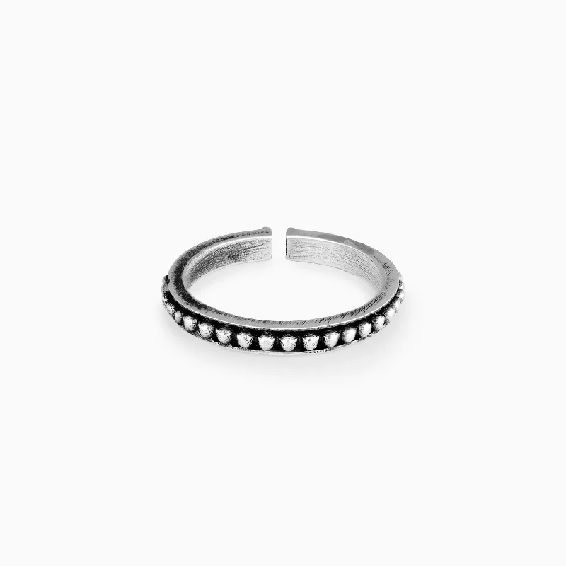 Ladies wedding rings-Oxidised Silver Freckled Ring