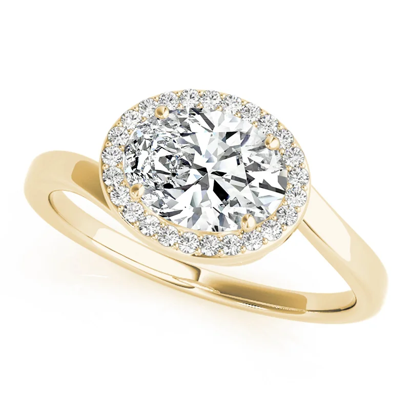 Ladies stackable engagement rings-Auriya 14k Yellow Gold Lab Grown Oval Diamond Halo Engagement Ring 0.50 to 5.00 ct. tw. (F-G VS)