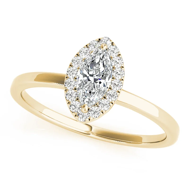 Ladies diamond engagement rings with accents-Auriya 14k Yellow Gold Lab Grown Marquise Diamond Halo Engagement Ring 0.50 to 5.00 ct. tw. (F-G VS)