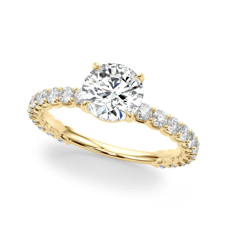 Ladies platinum diamond engagement rings-Auriya 14k Yellow Gold Lab Grown Round Diamond Engagement Ring 0.50 to 5.00 ct. tw. (F-G VS)