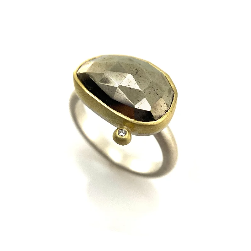 Ladies bands with diamonds-Pyrite Ring