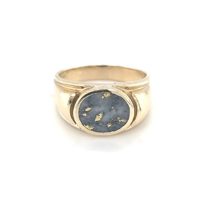 Ladies rings with diamonds and sapphires-Custom 14K Yellow Gold Quartz Ring