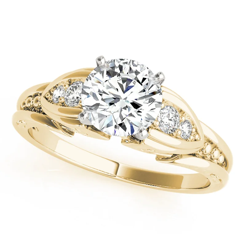 Ladies unique engagement rings-Auriya 14k Yellow Gold Lab Grown Round Diamond Engagement Ring 0.50 to 5.00 ct. tw. (F-G VS)