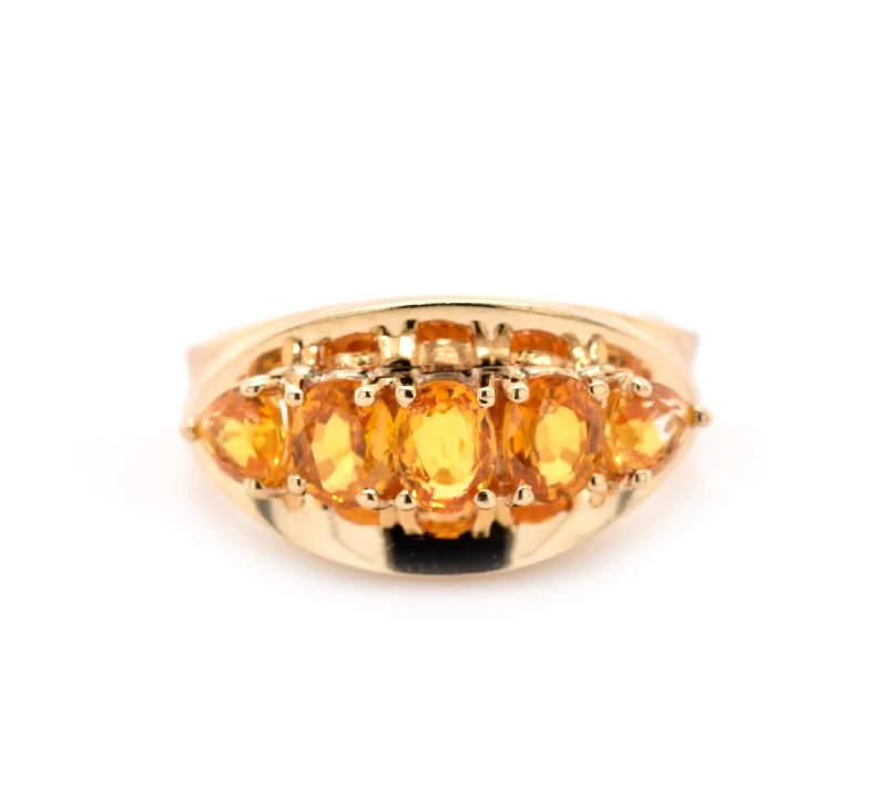 Ladies cocktail rings-10k Yellow Gold Citrine and Garnet Ring