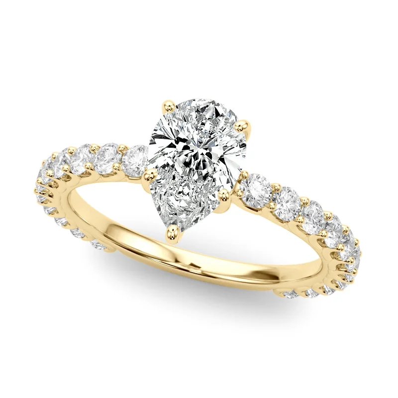 Ladies twisted engagement rings-Auriya 14k Yellow Gold Lab Grown Pear Diamond Engagement Ring 0.50 to 5.00 ct. tw. (F-G VS)