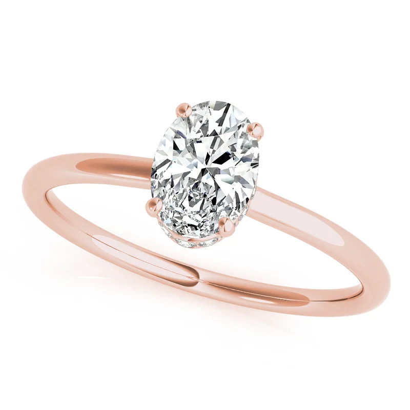 Ladies sapphire engagement rings-Auriya 14k Rose Gold Lab Grown Oval Diamond Halo Engagement Ring 0.50 to 5.00 ct. tw. (F-G VS)