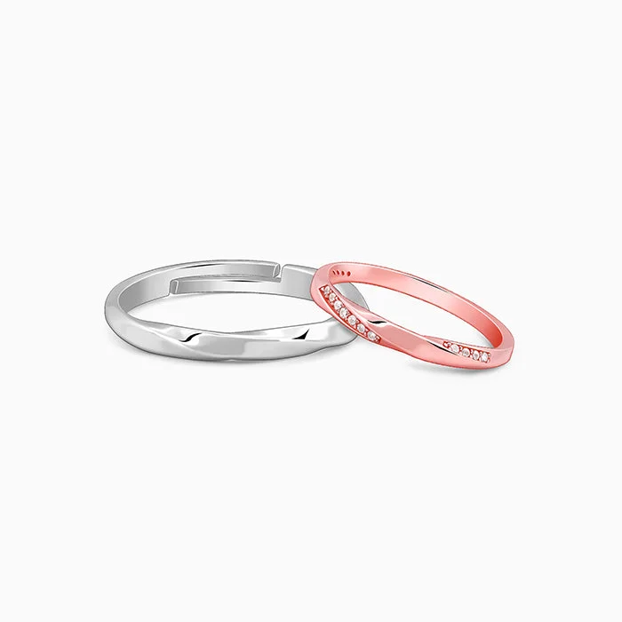 Ladies band rings-Dual Tone Meant2B Couple Bands