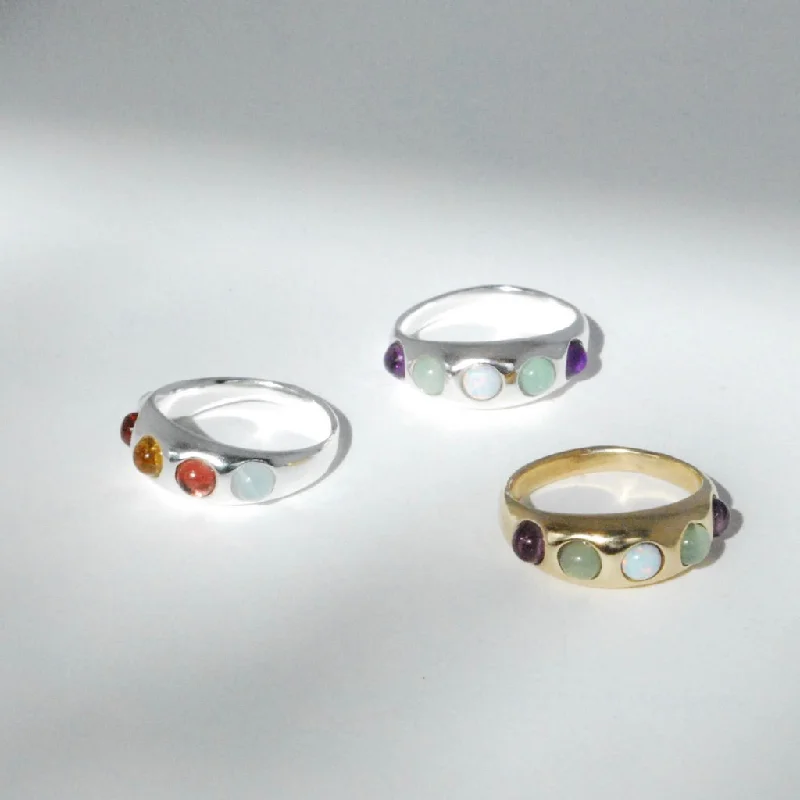 Ladies halo rings-Narrow Confetti Ring (2 colorways)