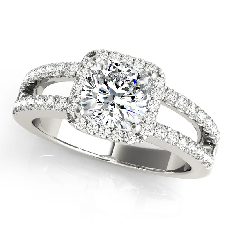 Ladies radiant-cut diamond engagement rings-Auriya 14k White Gold Lab Grown Cushion Diamond Halo Engagement Ring 0.50 to 5.00 ct. tw. (F-G VS)