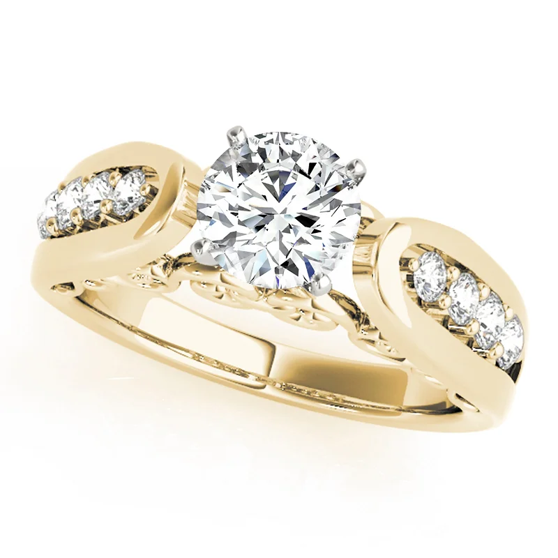 Ladies luxury solitaire engagement rings-Auriya 14k Yellow Gold Lab Grown Round Diamond Engagement Ring 0.50 to 5.00 ct. tw. (F-G VS)