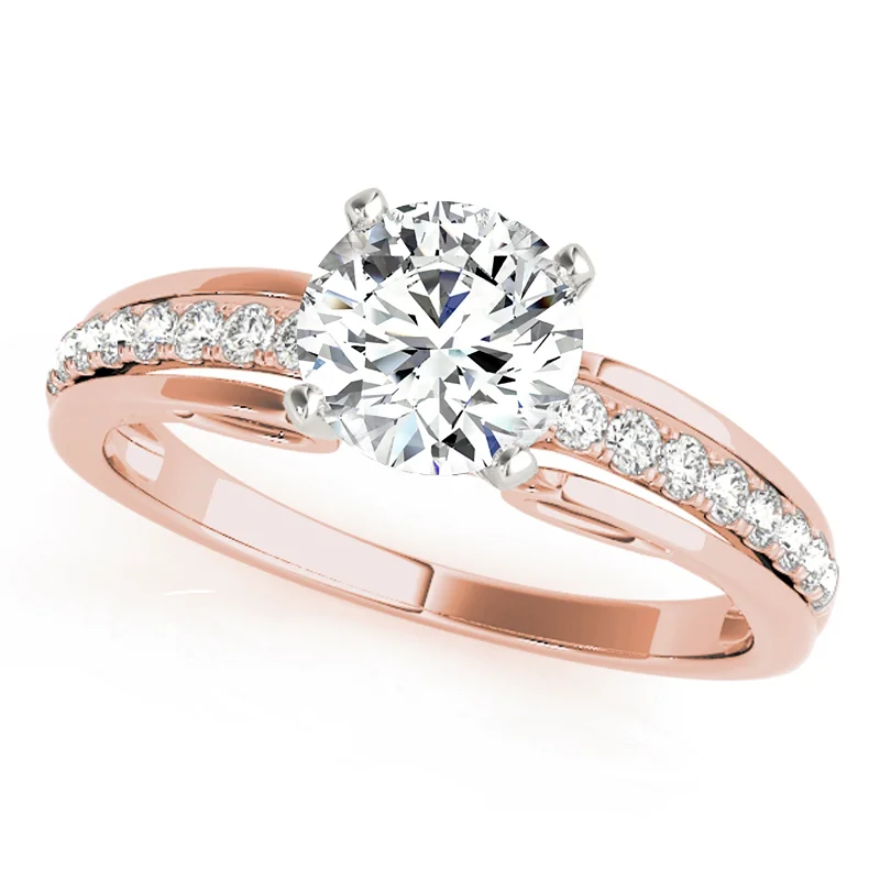 Ladies vintage engagement rings-Auriya 14k Rose Gold Lab Grown Round Diamond Engagement Ring 0.50 to 5.00 ct. tw. (F-G VS)