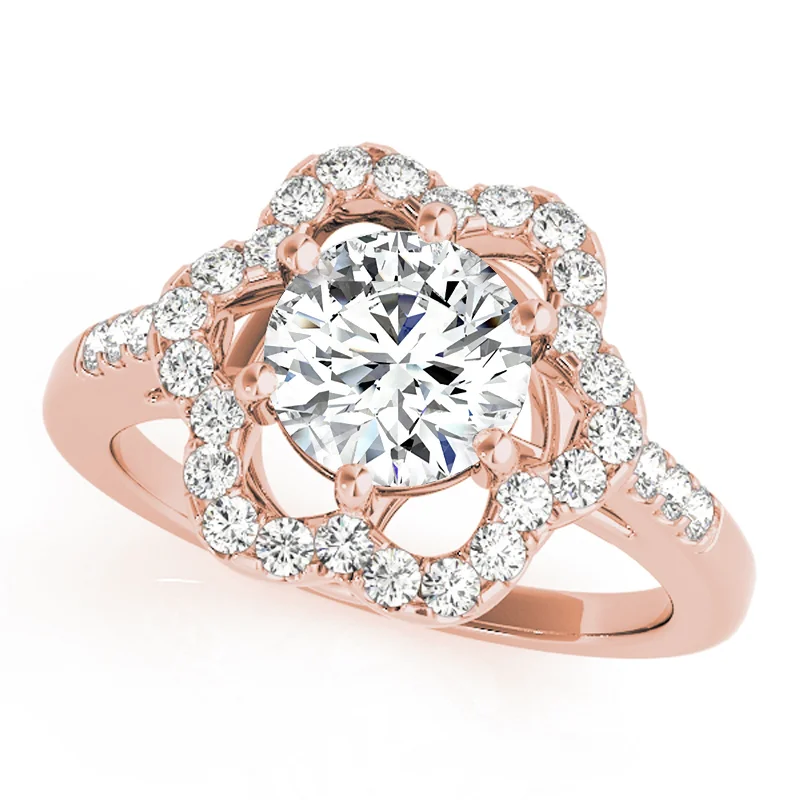 Ladies ruby engagement rings-Auriya 14k Rose Gold Lab Grown Round Diamond Halo Engagement Ring 0.50 to 5.00 ct. tw. (F-G VS)