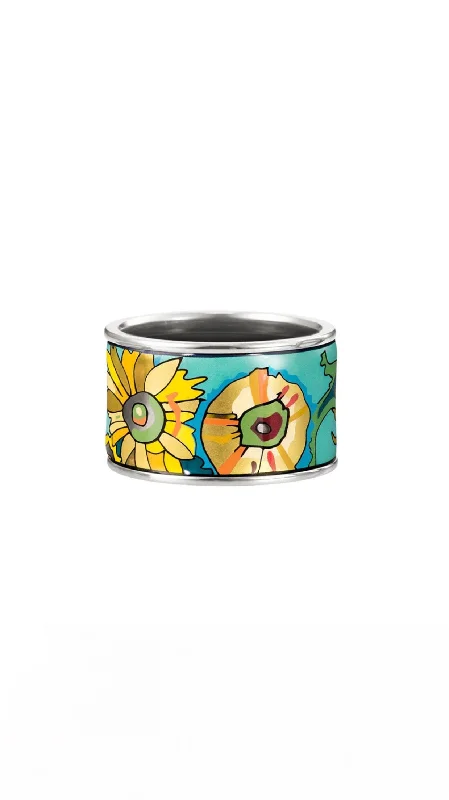 Ladies matching rings sets-Diva Ring in Fleurs D'Or Jour Hommage à Vincent Van Gogh