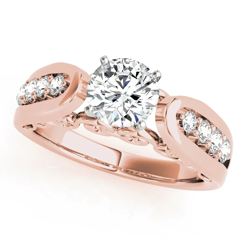 Ladies unique engagement rings-Auriya 14k Rose Gold Lab Grown Round Diamond Engagement Ring 0.50 to 5.00 ct. tw. (F-G VS)