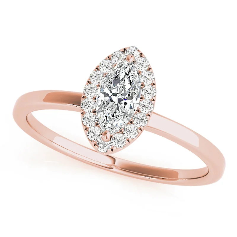 Ladies vintage engagement rings-Auriya 14k Rose Gold Lab Grown Marquise Diamond Halo Engagement Ring 0.50 to 5.00 ct. tw. (F-G VS)