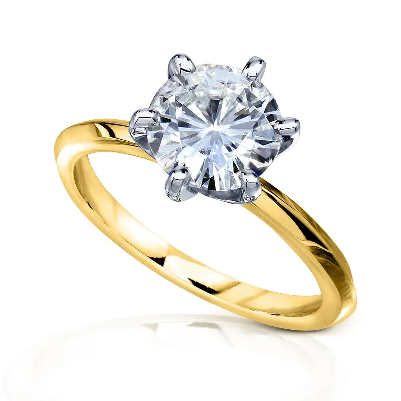 Ladies platinum diamond engagement rings-Kobelli Grown Certified 14k Solid Gold 2 Carat EF/VS Solitaire Lab Grown Diamond 6-Prong Engagement Ring