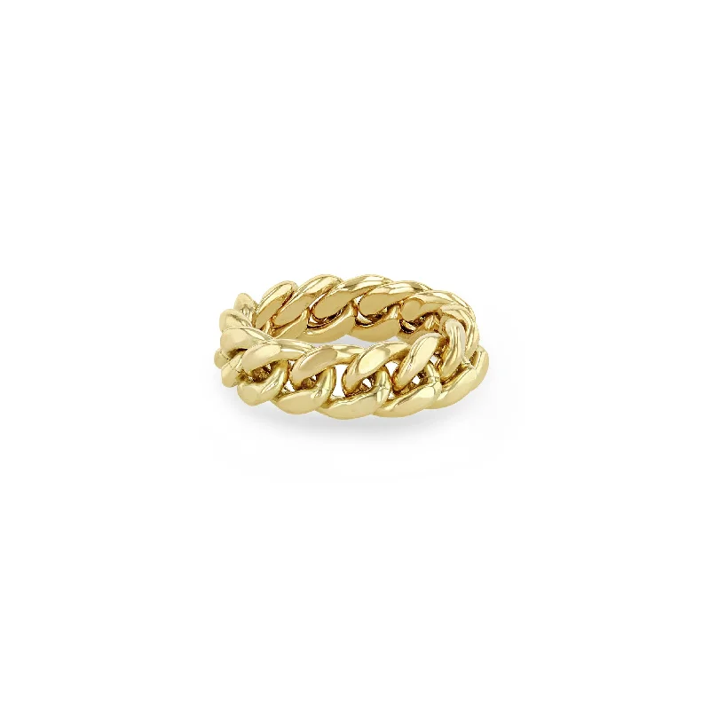 Ladies gemstone cluster rings-14k Gold Large Curb Chain Ring