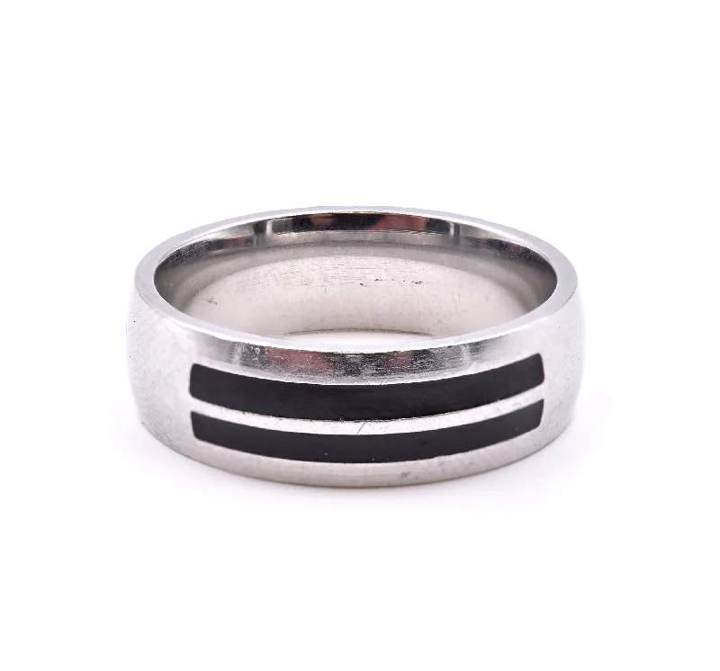 Ladies fashion rings with gemstones-Titanium 7MM Band