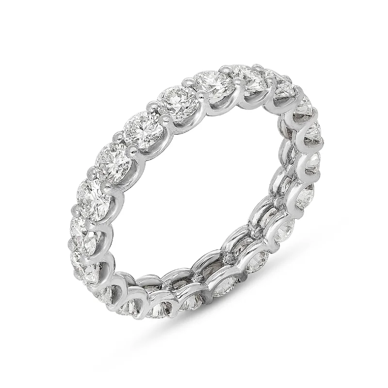 Ladies round solitaire rings-White Gold Eternity Band Ring