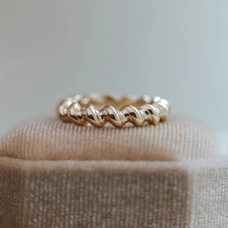 Ladies emerald cut rings-BARLEY || gold twisted ring