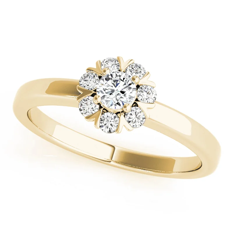 Ladies diamond engagement rings with accents-Auriya 14k Yellow Gold Lab Grown Round Diamond Halo Engagement Ring 0.50 to 5.00 ct. tw. (F-G VS)