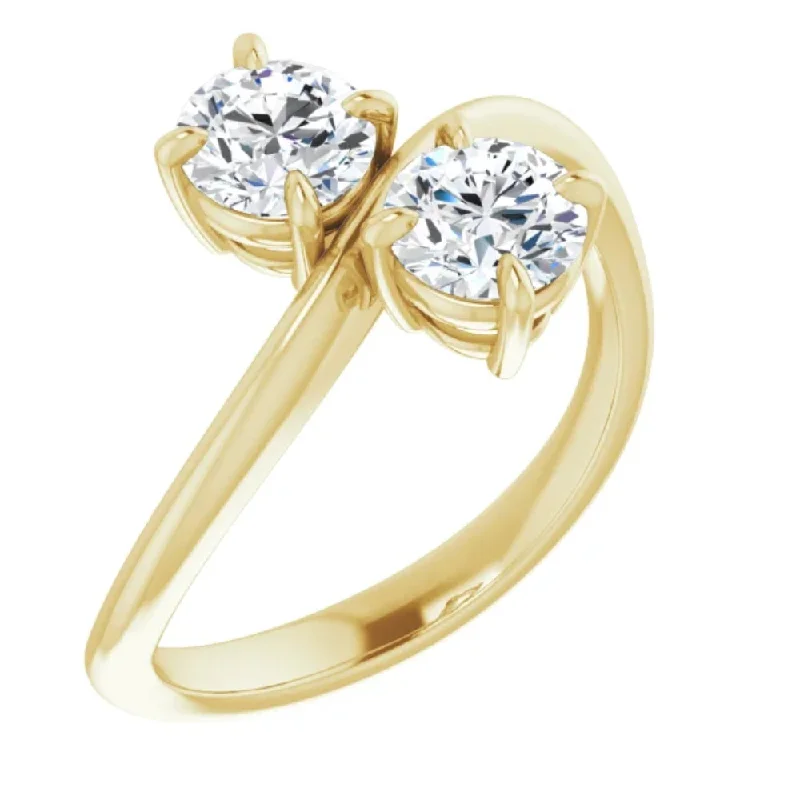 Ladies stackable engagement rings-1 1/4Ct TW Two Stone Lab Grown Diamond Anniversary Engagement Ring 14k Gold