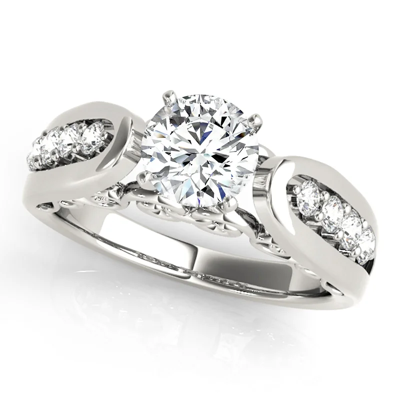 Ladies white gold solitaire engagement rings-Auriya 14k White Gold Lab Grown Round Diamond Engagement Ring 0.50 to 5.00 ct. tw. (F-G VS)